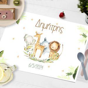 Placemat, Elegant painted animals