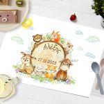 Placemat, Forest animals on a trunk