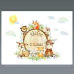 Placemat, Forest animals on a trunk