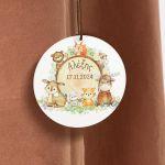 Labels thank you, Forest animals on a trunk