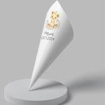 Χωνάκια ζαχαρωτών Ζωάκια του δάσους σε κορμό, ζωγραφιστά