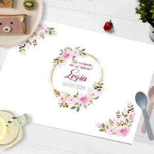 Placemat, Flowers golden circles