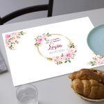 Placemat, Flowers golden circles