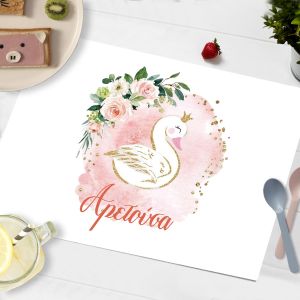 Placemat, Swan with flowers