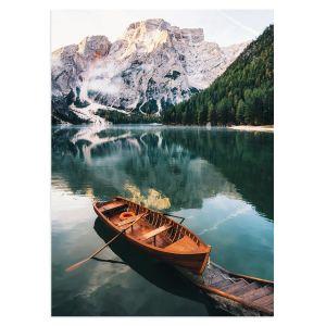 Green lake and a boat II αφίσα κάδρο  Αφίσα πόστερ με μαύρη κορνίζα 2