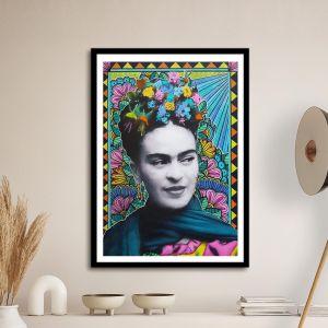 Frida smile αφίσα κάδρο  Αφίσα πόστερ με μαύρη κορνίζα