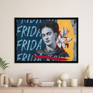 Frida colaz αφίσα κάδρο  Αφίσα πόστερ με μαύρη κορνίζα