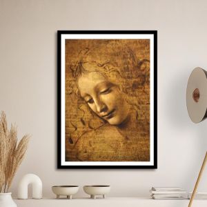  La Scapigliata Leonardo da Vinci αφίσα κάδρο  Αφίσα πόστερ με μαύρη κορνίζα