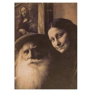   Leonardo with Mona Lisa photograph αφίσα κάδρο  Αφίσα πόστερ με μαύρη κορνίζα 2