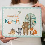 Wishes book, Bear with balloons boy