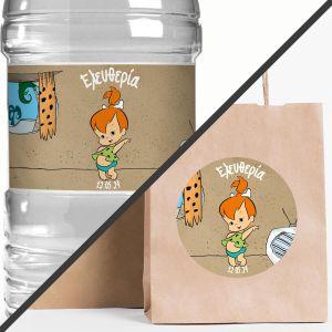 Sticker label,Cave girl