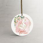 Labels thank you, Swan with flowers