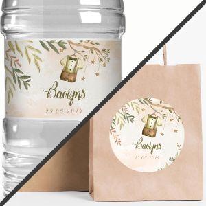 Sticker label,Clothes on a tree, boy