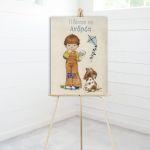 Canvas print baptism, Boy with dog Sarah kay