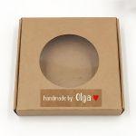 Sticker label Hand made with love II, rectangle