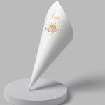 Paper candy cones Golden crown with roses