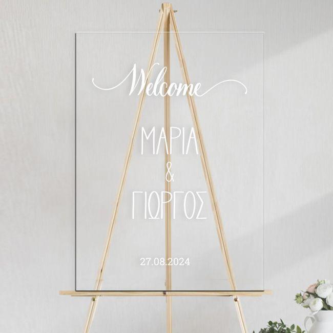 Plexiglass sign Wedding Welcome transparent