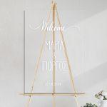 Plexiglass sign Wedding Welcome transparent