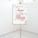 Canvas print baptism, Unicorn pink theme