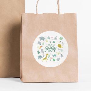 Αυτοκόλλητη ετικέτα Baby shower, Jungle theme ready to POP 2