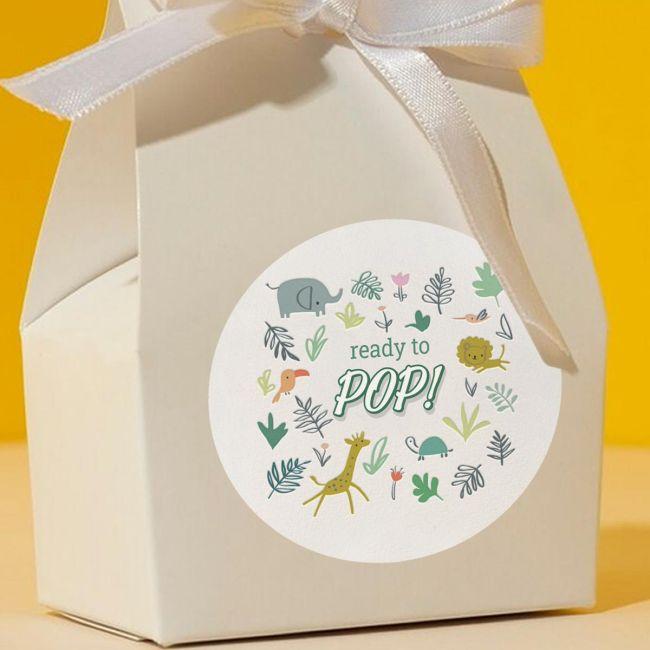 Sticker Baby shower Jungle theme ready to POP