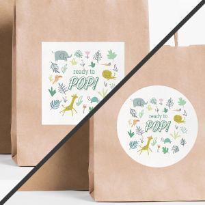 Sticker Baby shower Jungle theme ready to POP