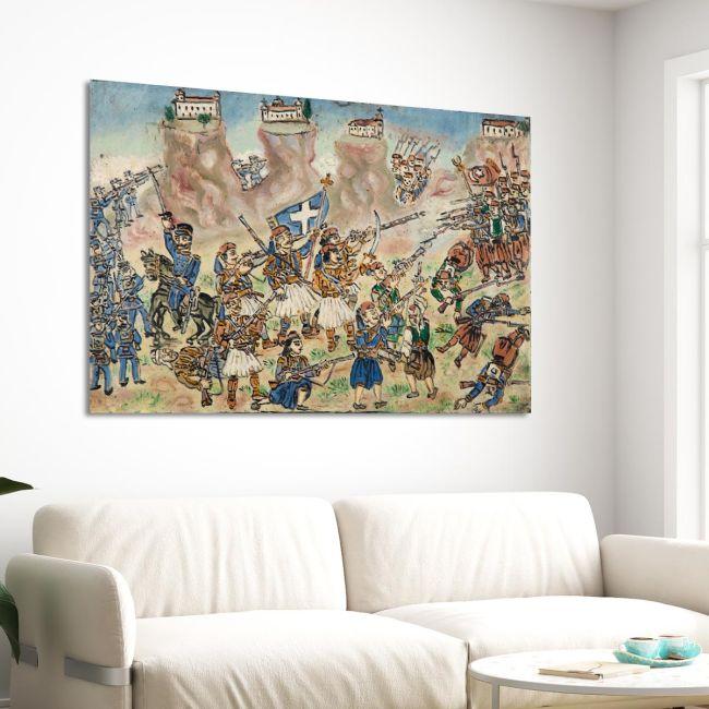 Canvas print The Battle of Kalambaka, Theofilos