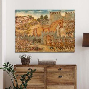 Canvas print Trojan horse, Theophilos