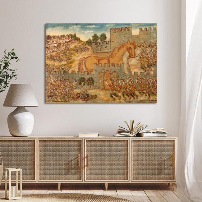 Canvas print Trojan horse, Theophilos