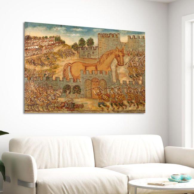 Canvas print Trojan horse, Theophilos