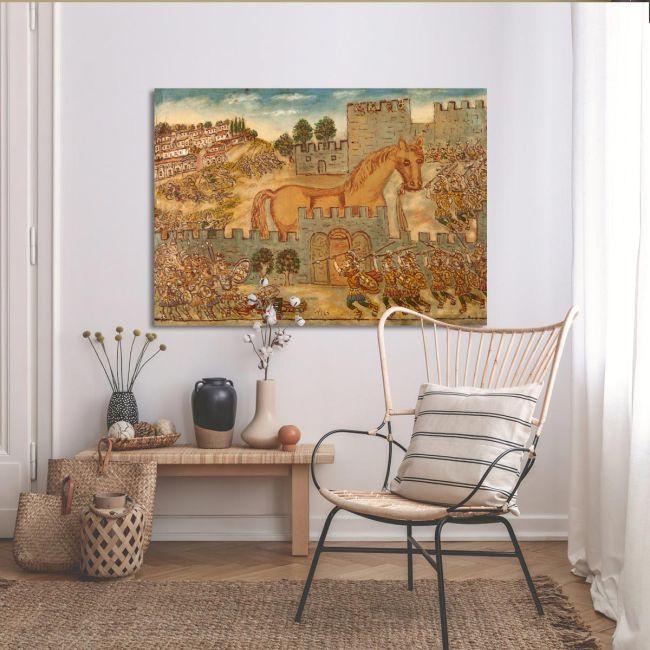 Canvas print Trojan horse, Theophilos