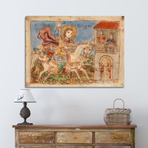 Πίνακας σε καμβά Άγιος Γεώργιος Θεόφιλος Καμβάς τελαρωμένος