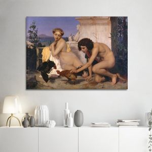 Canvas print Young Greeks attending a cock Fight, Jean-Léon Gérôme