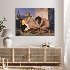 Canvas print Young Greeks attending a cock Fight Jean-Léon Gérôme Framed canvas View 1 2