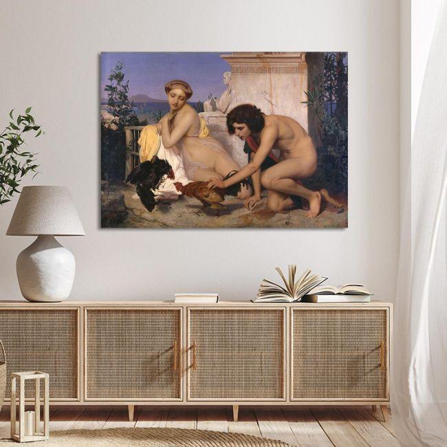 Πίνακας σε καμβά Young Greeks attending a cock Fight Jean-Léon Gérôme  Καμβάς τελαρωμένος