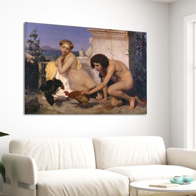 Πίνακας σε καμβά Young Greeks attending a cock Fight Jean-Léon Gérôme  Καμβάς τελαρωμένος