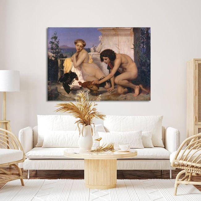 Πίνακας σε καμβά Young Greeks attending a cock Fight Jean-Léon Gérôme  Καμβάς τελαρωμένος