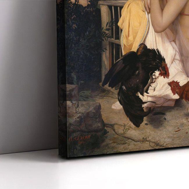 Πίνακας σε καμβά Young Greeks attending a cock Fight Jean-Léon Gérôme   Αφίσα πόστερ με μαύρη κορνίζα