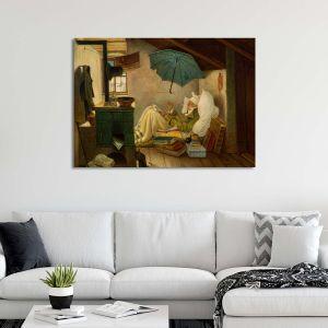 Canvas print The poor poet Carl Spitzweg Framed canvas View 1 2