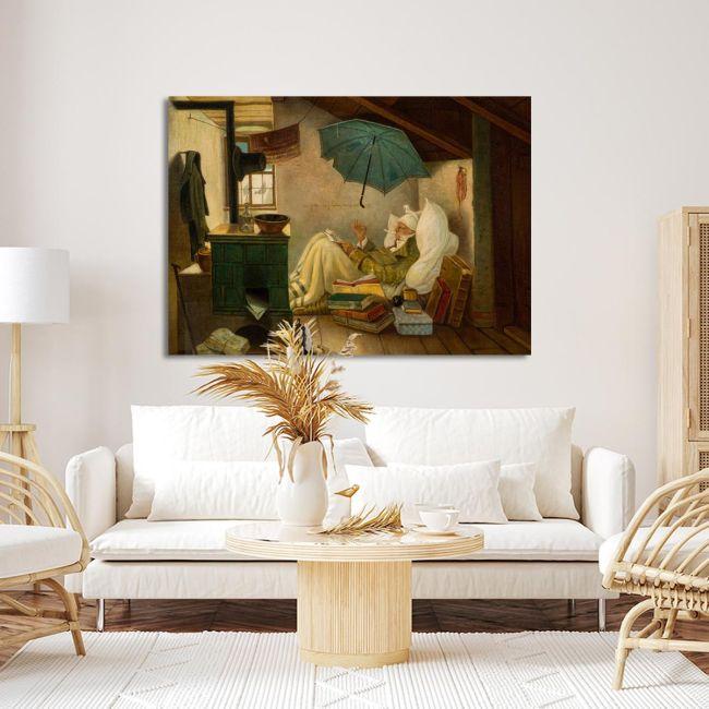 Πίνακας σε καμβά The poor poet Carl Spitzweg Καμβάς τελαρωμένος