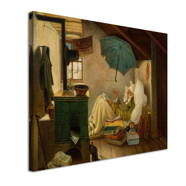 Canvas print The poor poet, Carl Spitzweg