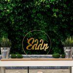 Ring metallic Acrylic gold name for baptism decoration