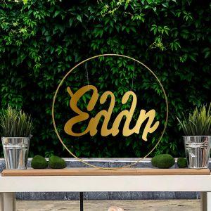 Ring metallic Acrylic gold name for baptism decoration