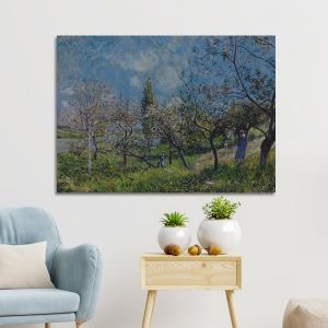 Πίνακας ζωγραφικής Orchard in spring Sisley Alfred Καμβάς τελαρωμένος