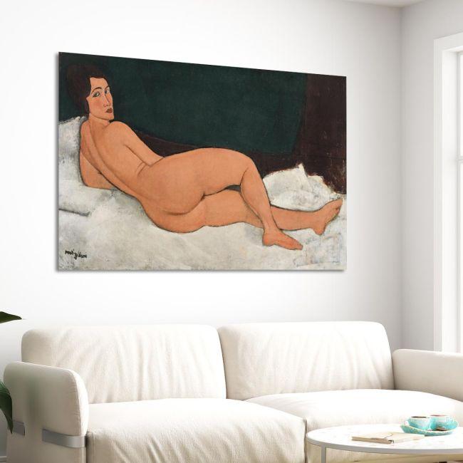 Πίνακας ζωγραφικής Nude looking over her right shoulder Modigliani Καμβάς τελαρωμένος