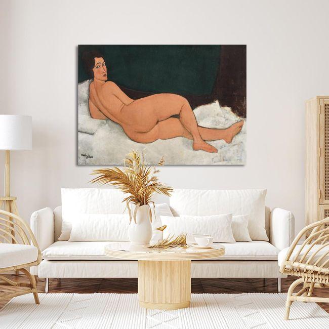 Πίνακας ζωγραφικής Nude looking over her right shoulder Modigliani Καμβάς τελαρωμένος