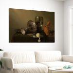 Canvas print Still life with a gilded beer tankard, Willem Claesz