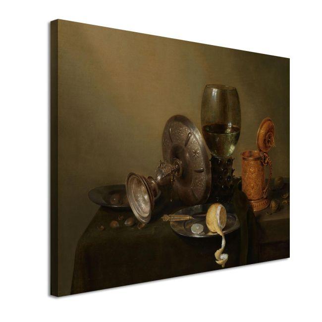 Canvas print Still life with a gilded beer tankard, Willem Claesz