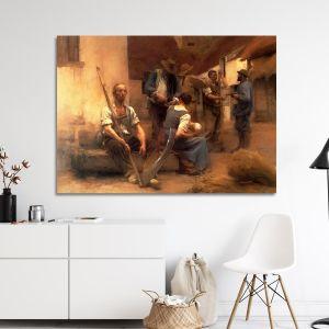 Πίνακας ζωγραφικής Paying the harvesters Leon Augustin Lhermitte Καμβάς τελαρωμένος