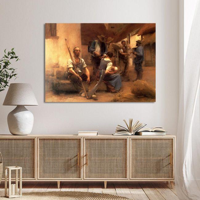 Πίνακας ζωγραφικής Paying the harvesters Leon Augustin Lhermitte Καμβάς τελαρωμένος
